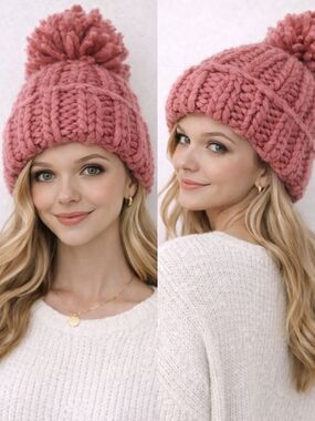 ASOS One Size Pink Chunky Knit Scarf